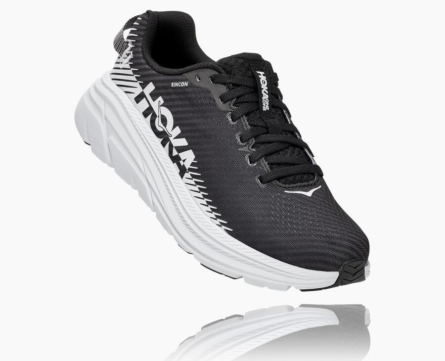 Hoka One One Running Shoes Womens Black/White - Rincon 2 - 98127GPXF